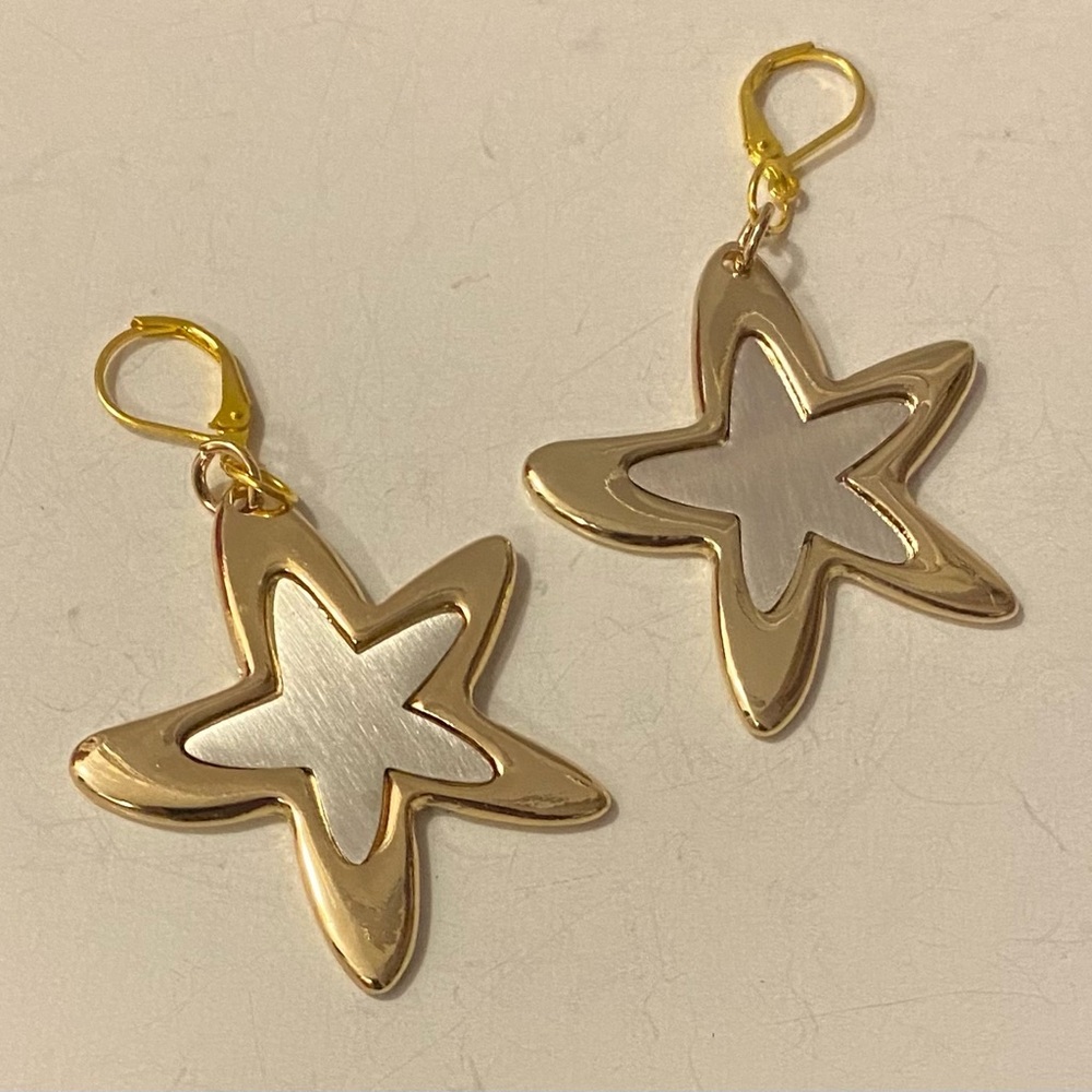 NEW Stunning two-tone silver earrings
